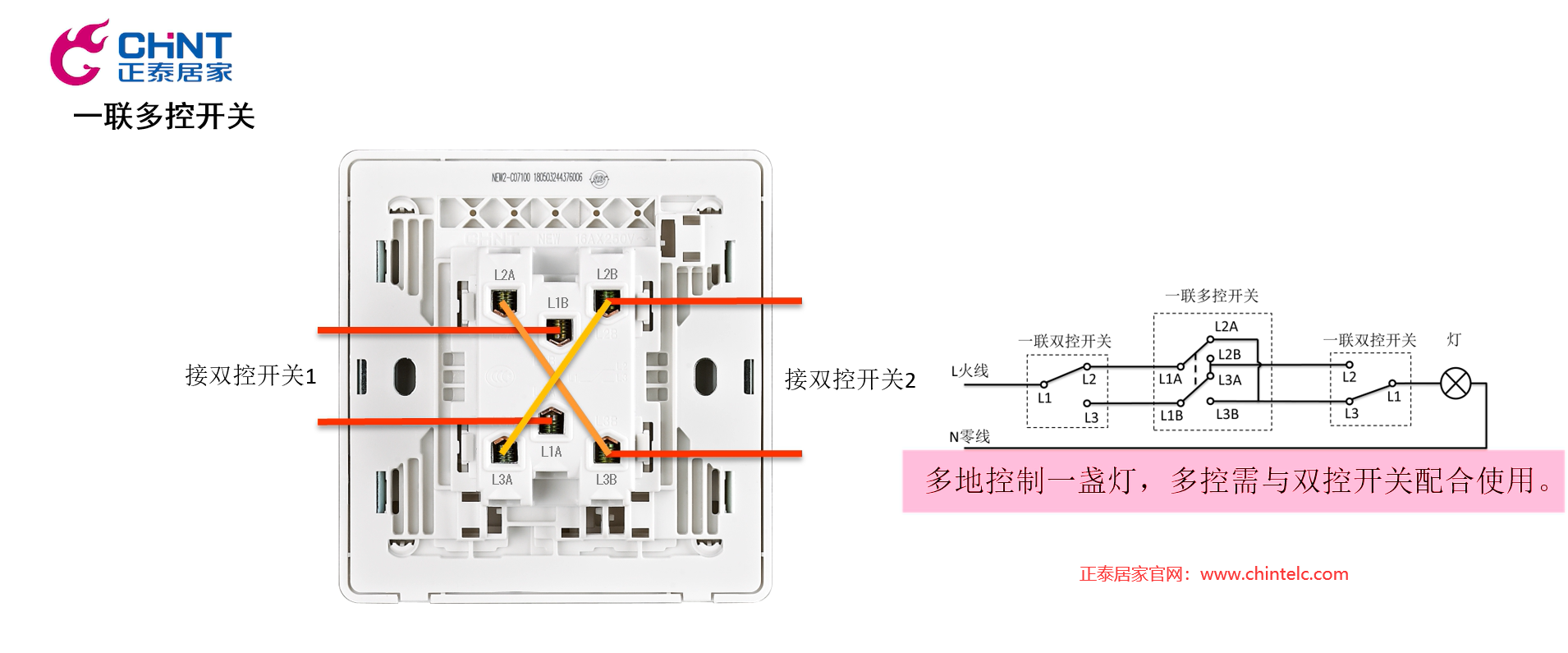 一聯(lián)多控開關(guān)怎么接線？一聯(lián)多控開關(guān)接線圖示11